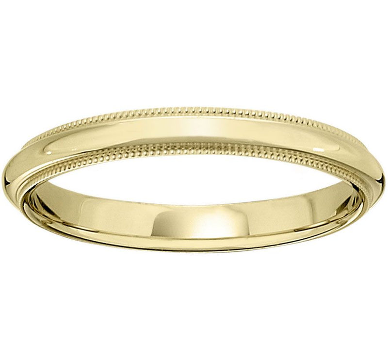 Men's 14K Yellow Gold 3mm Milgrain Wedding Band — Main view