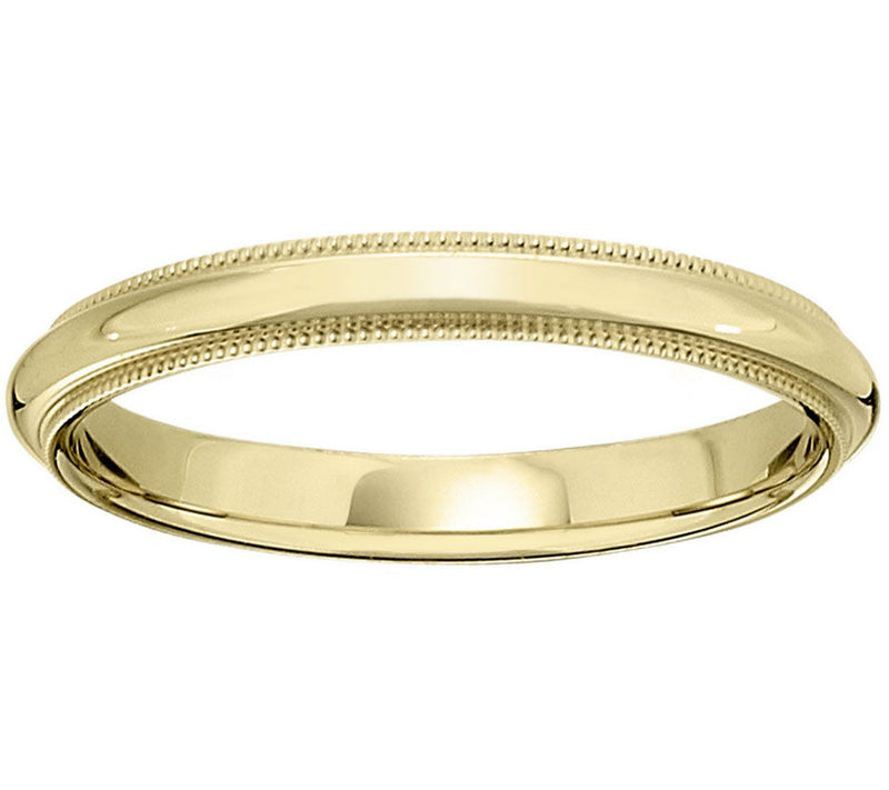 Women's 14K Yellow Gold 3mm Milgrain Wedding Band — Main view