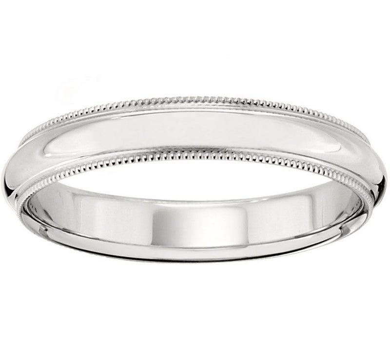 Men's 14K White Gold 4mm Milgrain Wedding Band — Main view