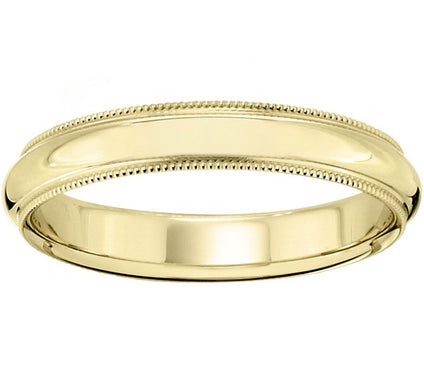 Men's 14K Yellow Gold 4mm Milgrain Wedding Band