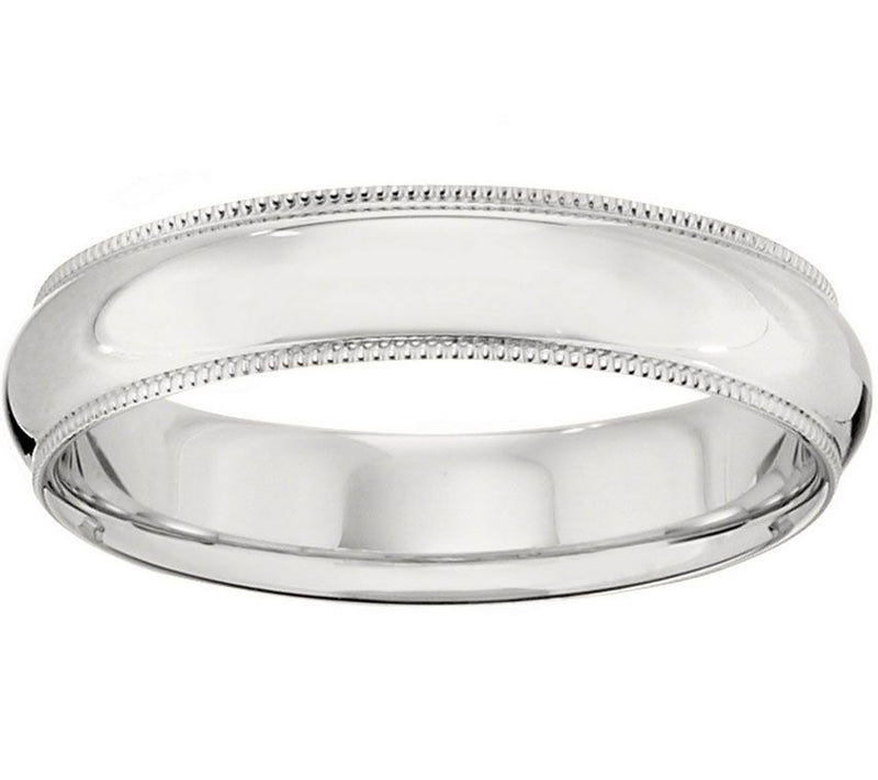 Men's 14K White Gold 5mm Milgrain Wedding Band — Main view