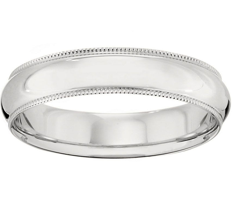Women's 14K White Gold 5mm Milgrain Wedding Band — Main view