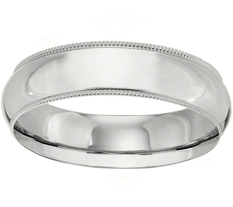 Women's 14K White Gold 6mm Milgrain Wedding Band — Main view