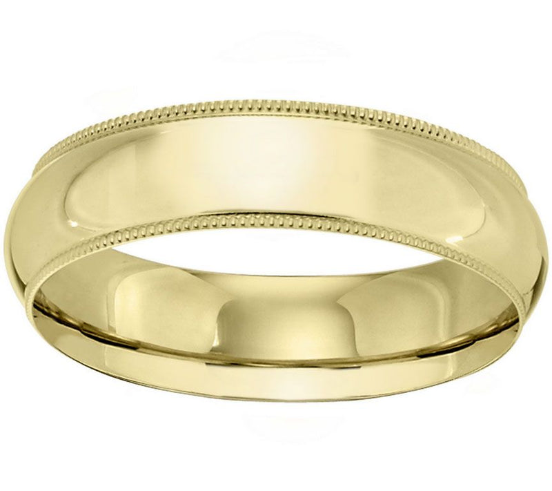 Men's 14K Yellow Gold 6mm Milgrain Wedding Band — Main view
