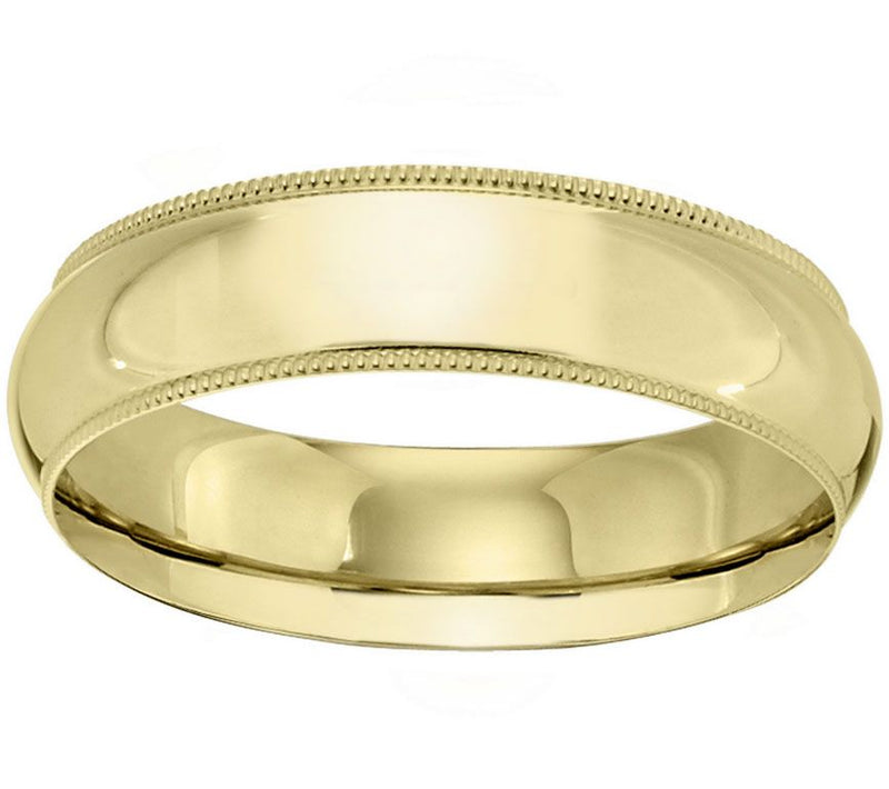 Women's 14K Yellow Gold 6mm Milgrain Wedding Band — Main view