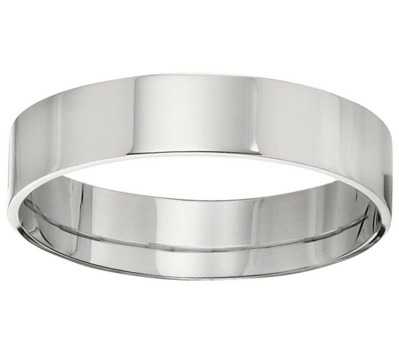 Men's 14K White Gold 5mm Flat Wedding Band — Main view