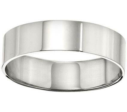 Men's 14K White Gold 6mm Flat Wedding Band