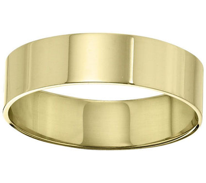 Men's 14K Yellow Gold 6mm Flat Wedding Band