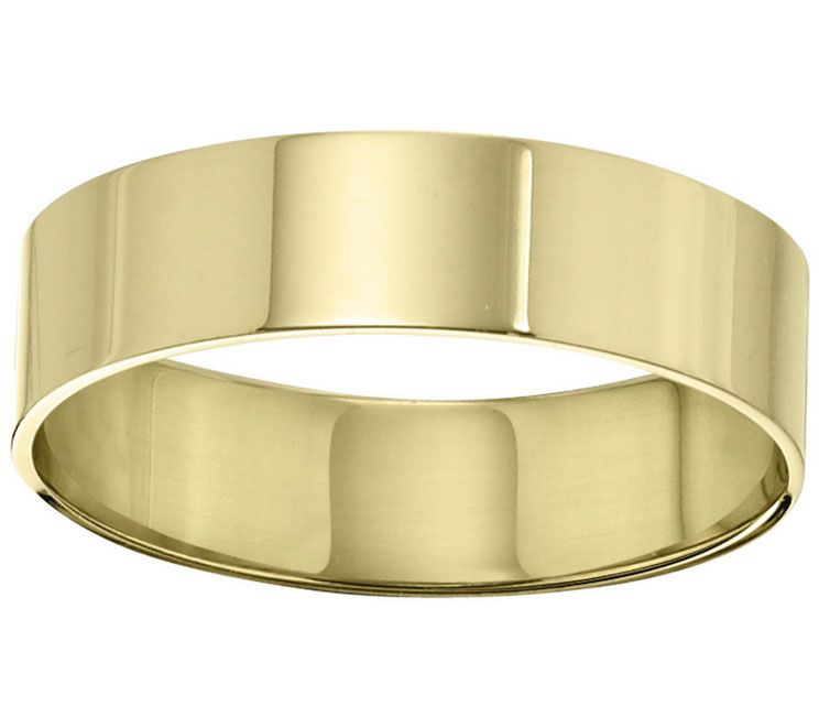 Men's 14K Yellow Gold 6mm Flat Wedding Band — Main view