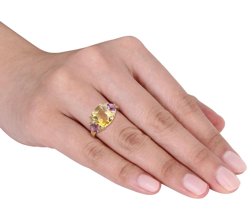 Sterling 3.30 cttw Citrine and Amethyst Ring — View 3