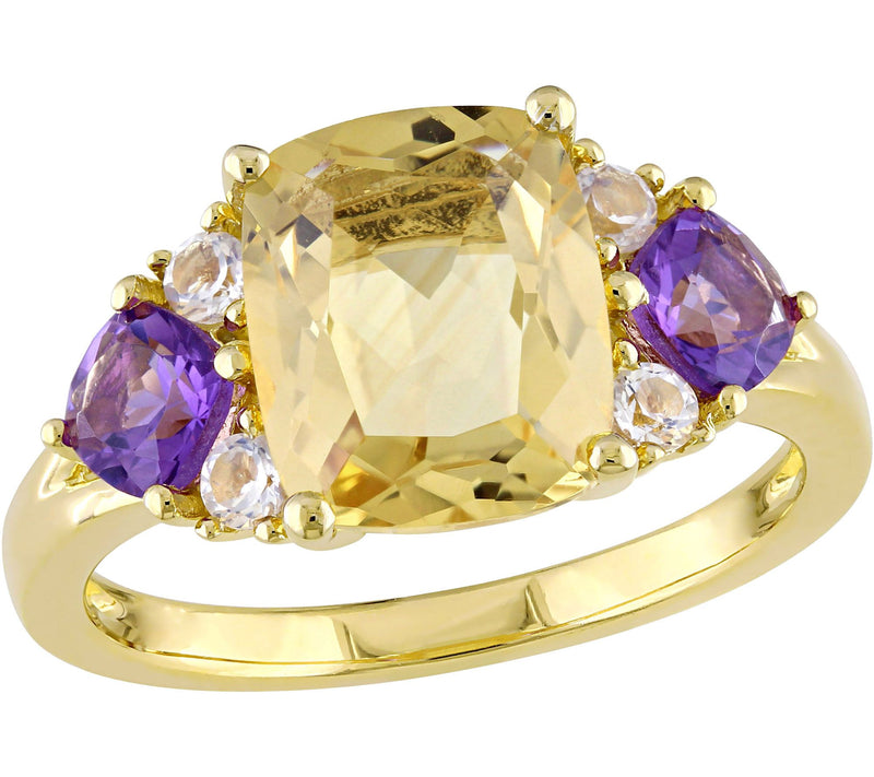 Sterling 3.30 cttw Citrine and Amethyst Ring — Main view