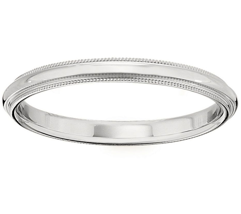 Women's Platinum 2.5mm Milgrain Wedding Band — Main view