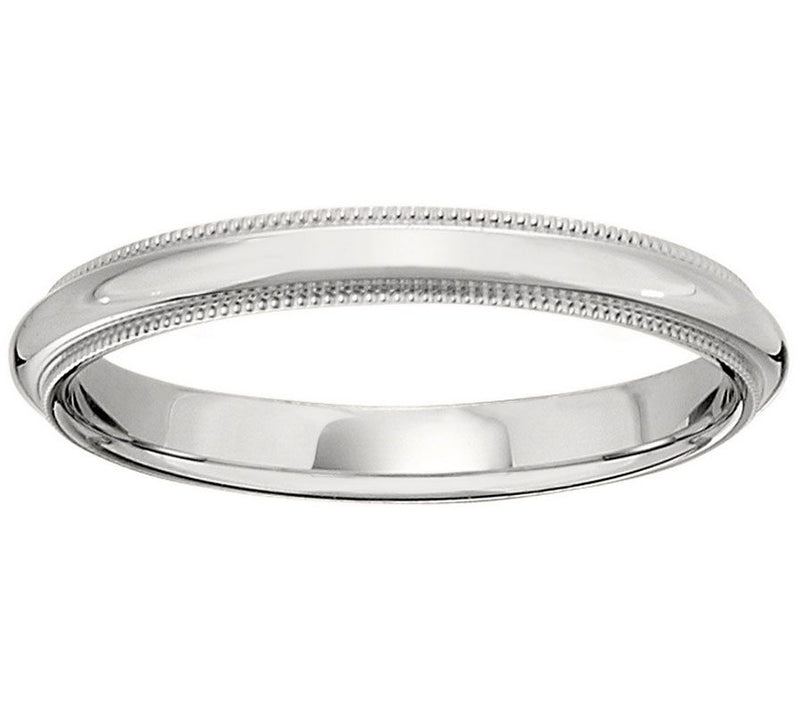 Men's Platinum 3mm Milgrain Wedding Band — Main view