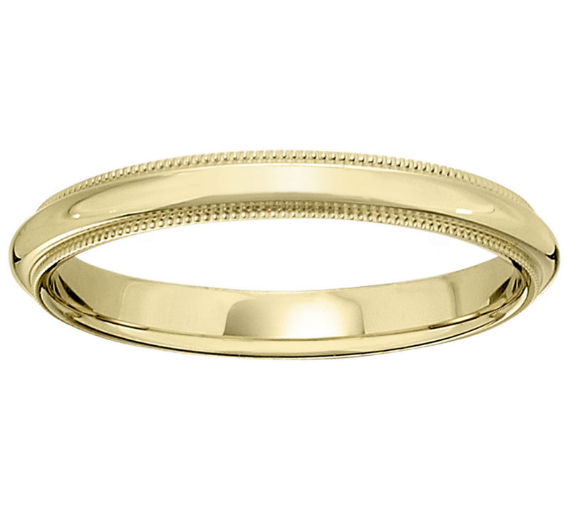 Women's 18K Yellow Gold 3mm Milgrain Wedding Band — Main view