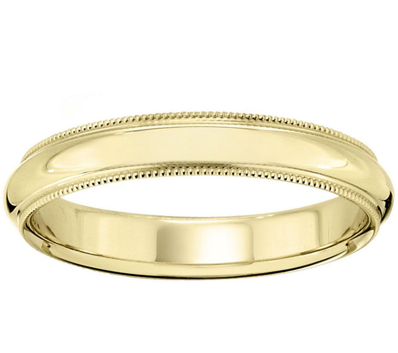 Women's 18K Yellow Gold 4mm Milgrain Wedding Band — Main view