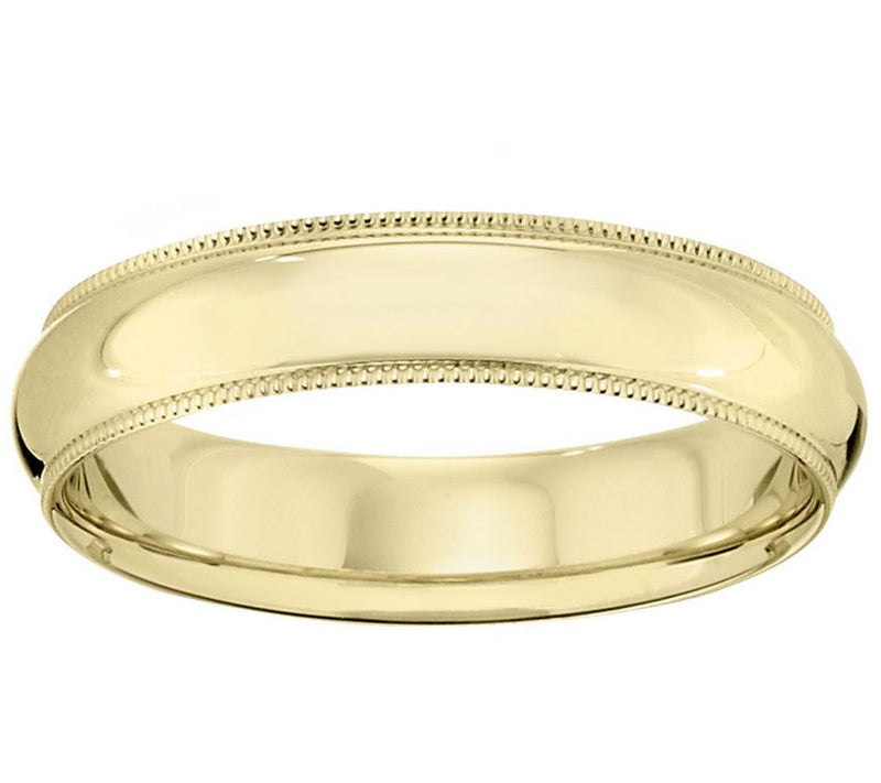Men's 18K Yellow Gold 5mm Milgrain Wedding Band — Main view