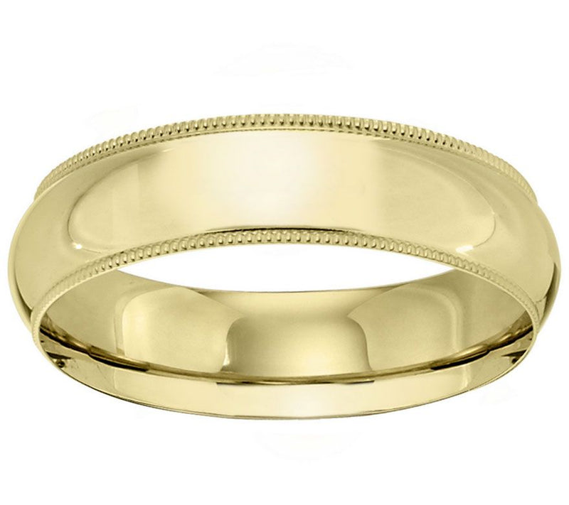 Women's 18K Yellow Gold 6mm Milgrain Wedding Band — Main view