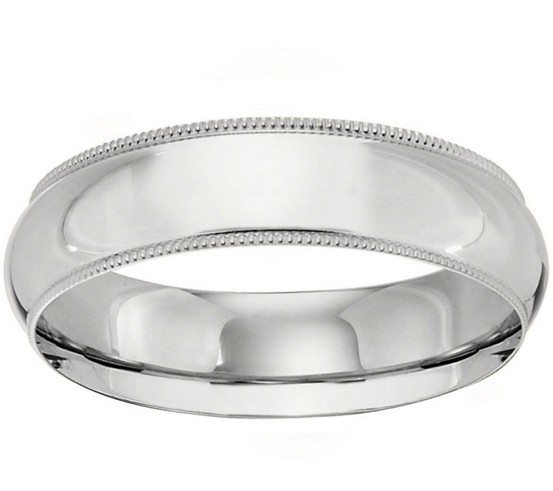 Women's 18K White Gold 6mm Milgrain Wedding Band — Main view