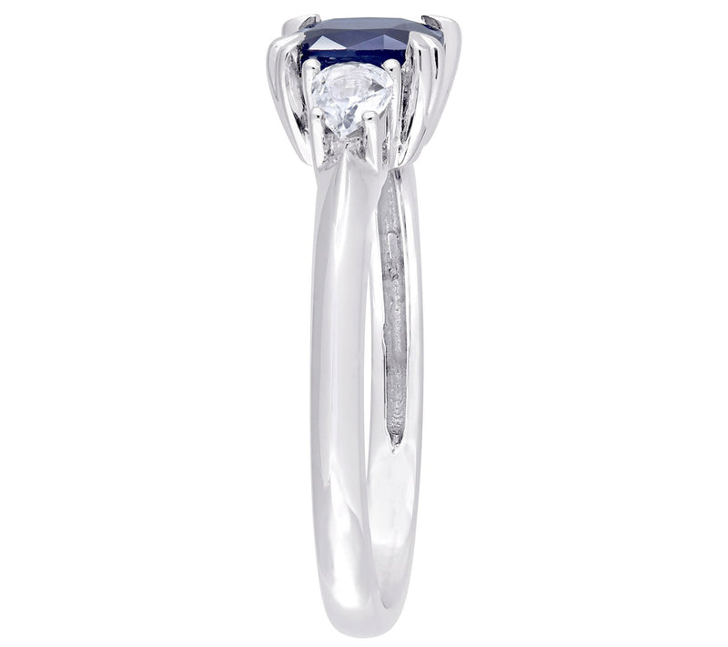Bellini 1.70 cttw Blue & White Sapphire Engagement Ring — View 2