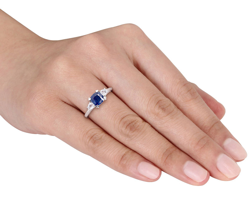 Bellini 1.70 cttw Blue & White Sapphire Engagement Ring — View 3