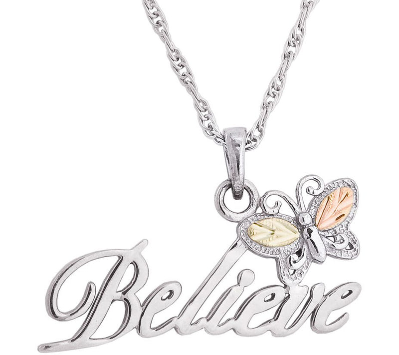 Black Hills Believe Pendant w/ Chain, Sterling/ 12K Gold — Main view
