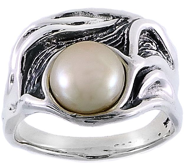 Hagit Sterling Silver Cultured Freshwater PearlRing — View 3
