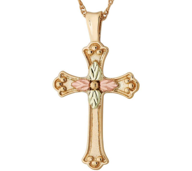 Black Hills Beaded Cross Pendant w/ Chain 10K/1  2K — Main view