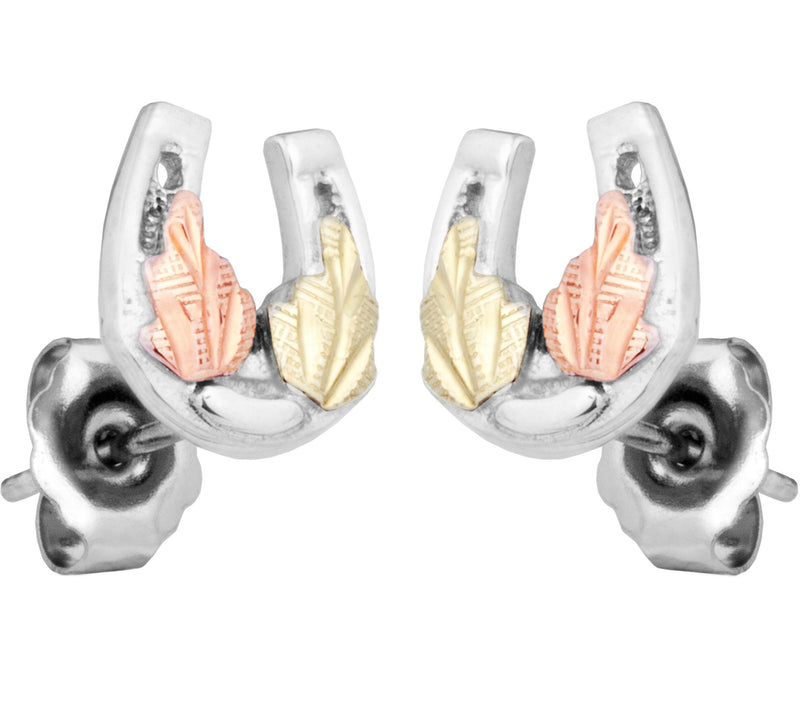 Black Hills Horseshoe Earrings Sterling /12K — View 2
