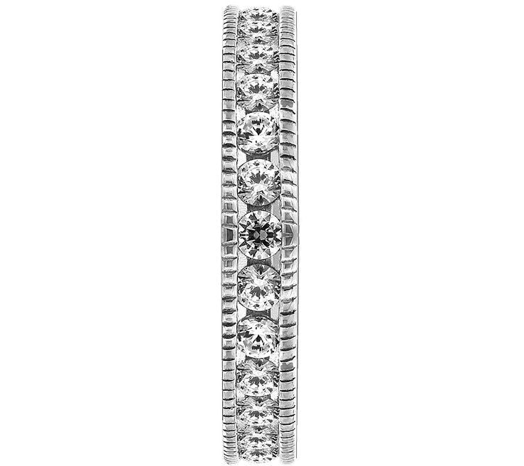 Diamonique 1.10 cttw Round Eternity Band Ring,Platinum Clad — View 3