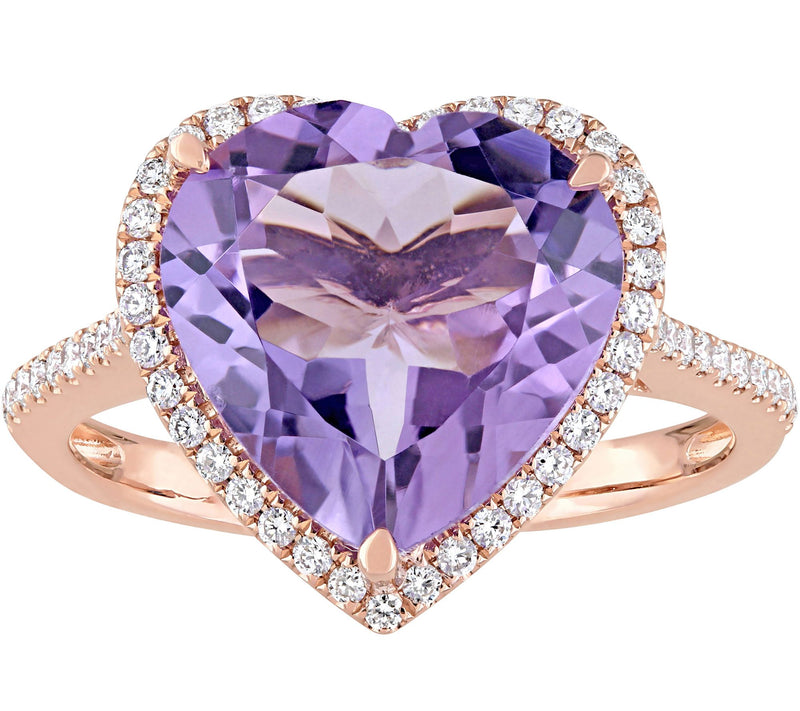 Bellini 5.35 ct Amethyst & 1/4 cttw Diamond Heat Halo Ring — Main view