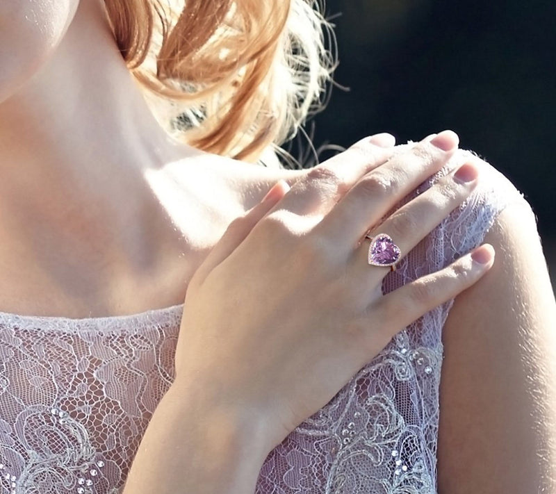 Bellini 5.35 ct Amethyst & 1/4 cttw Diamond Heat Halo Ring — View 4