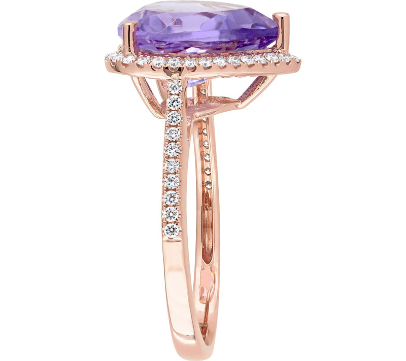 Bellini 5.35 ct Amethyst & 1/4 cttw Diamond Heat Halo Ring — View 2