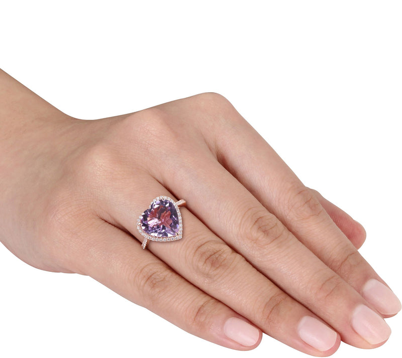 Bellini 5.35 ct Amethyst & 1/4 cttw Diamond Heat Halo Ring — View 3