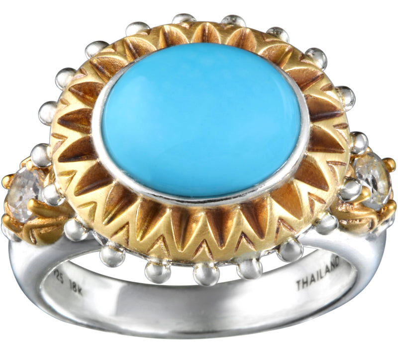 Barbara Bixby Sterling & 18K Turquoise Ring — Main view