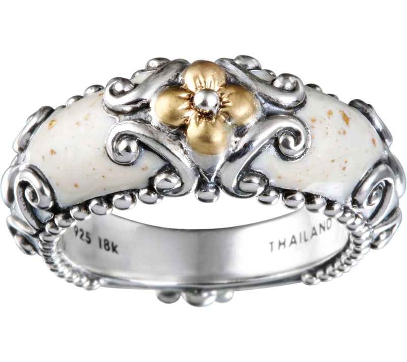 Barbara Bixby Sterling & 18K Enamel Band Ring — View 5