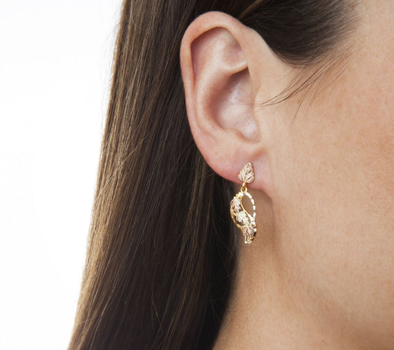 Black Hills Swirling Vine Earrings 10K/12K — View 3