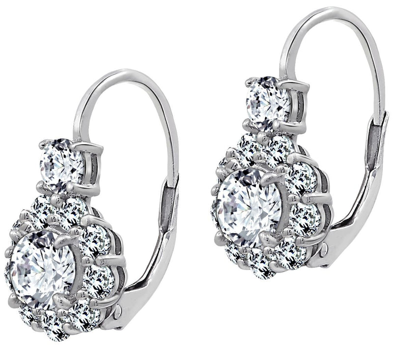 Diamonique 2.45 cttw Flower Earrings, PlatinumPlated — View 3