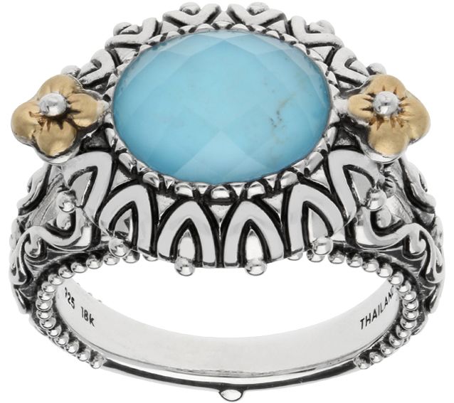 Barbara Bixby Sterling & 18K Turquoise DoubletRing — Main view
