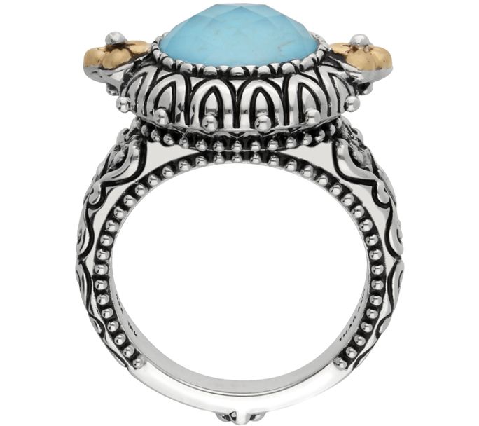 Barbara Bixby Sterling & 18K Turquoise DoubletRing — View 2