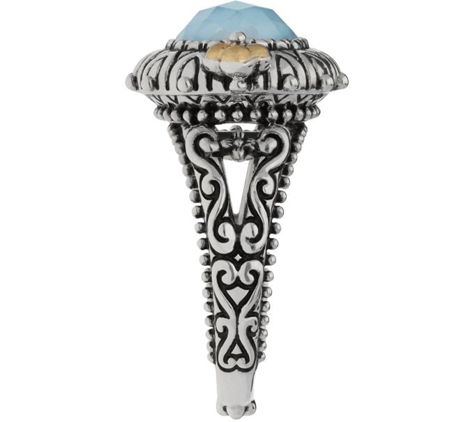 Barbara Bixby Sterling & 18K Turquoise DoubletRing — View 3