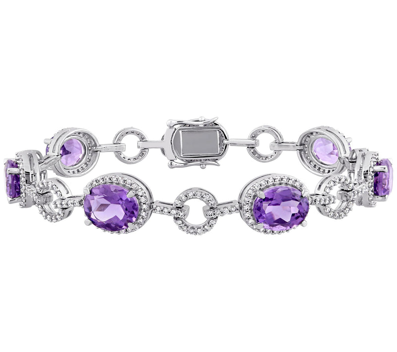 Bellini 14K Gold 14.00 cttw Amethyst & DiamondBracelet — Main view