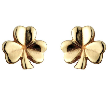 Solvar 14K Shamrock Stud Earrings