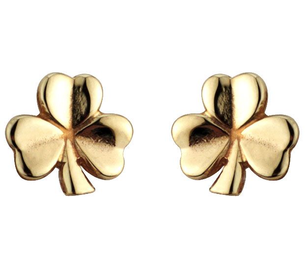 Solvar 14K Shamrock Stud Earrings — Main view