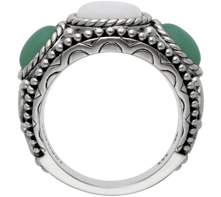 Elyse Ryan Sterling Gemstone Station Band Ring — View 2
