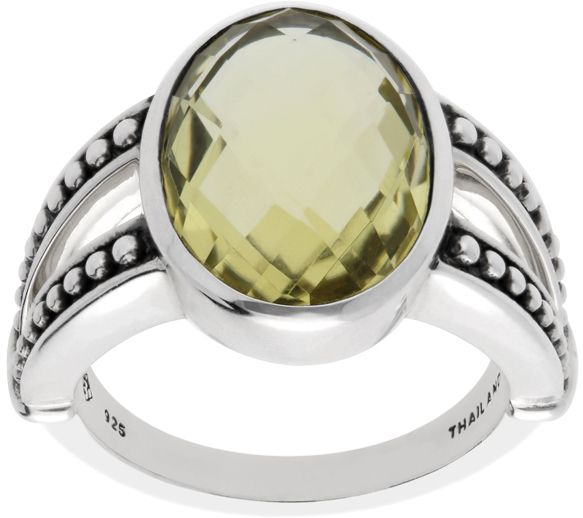 Elyse Ryan Sterling 4.85 cttw Oval Lemon QuartzRing — Main view