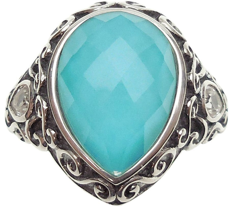 Elyse Ryan Sterling Pear Shaped Gemstone Ring — Main view