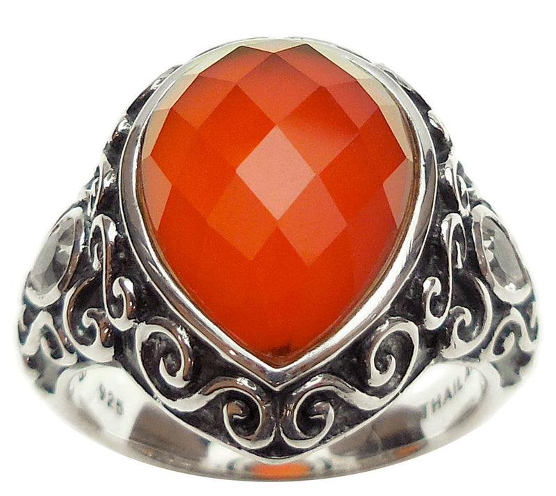 Elyse Ryan Sterling Pear Shaped Gemstone Ring — View 3