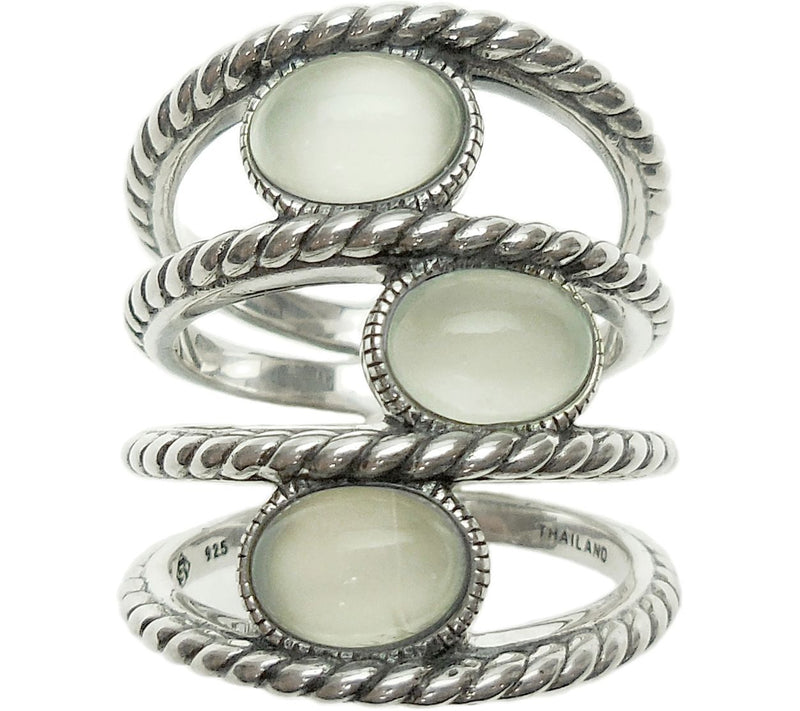 Elyse Ryan Sterling Gemstone Station Wrap Ring — Main view