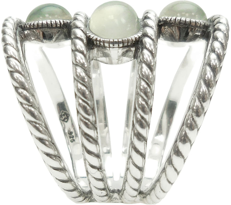 Elyse Ryan Sterling Gemstone Station Wrap Ring — View 8