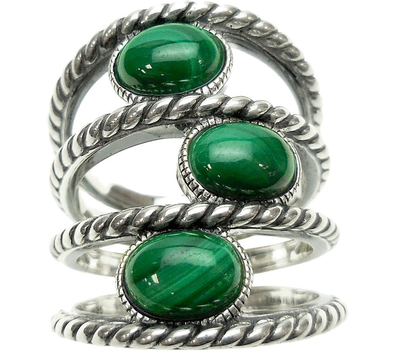 Elyse Ryan Sterling Gemstone Station Wrap Ring — View 5